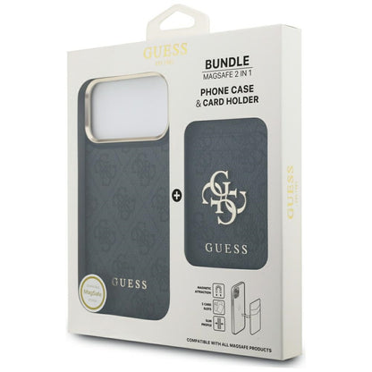 Husa MagSafe pentru Apple iPhone 17 Pro, Guess, Cardslot 4G, Neagra