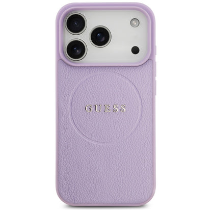 Husa MagSafe pentru Apple iPhone 17 Pro, Guess, Grained Gold Ring, Roz