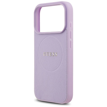 Husa MagSafe pentru Apple iPhone 17 Pro, Guess, Grained Gold Ring, Roz