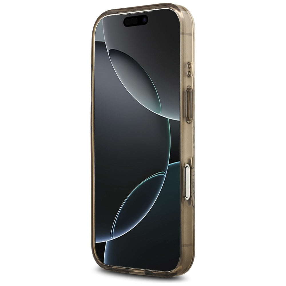 Husa MagSafe pentru Apple iPhone 17 Pro, Guess, IML Flower and Tonal Circle , Maro