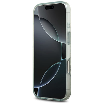 Husa MagSafe pentru Apple iPhone 17 Pro, Guess, IML Flower and Tonal Circle , Verde