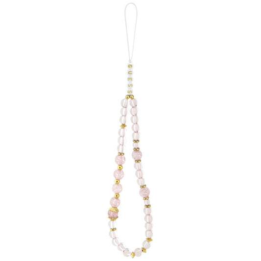 Husa MagSafe pentru Apple iPhone 17 Pro, Guess, IML Flowers with Pearl Strap, Roz