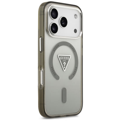 Husa MagSafe pentru Apple iPhone 17 Pro, Guess, IML Gradient Triangle Logo, Kaki