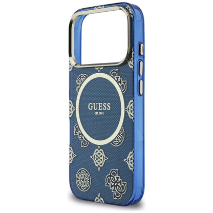 Husa MagSafe pentru Apple iPhone 17 Pro, Guess, IML Peony Dot, Albastra
