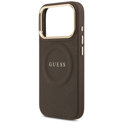 Husa MagSafe pentru Apple iPhone 17 Pro, Guess, Peony Hot Stamp, Maro
