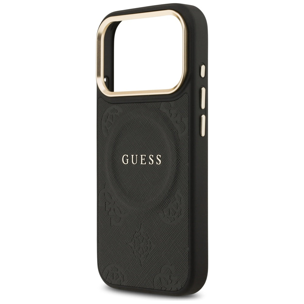 Husa MagSafe pentru Apple iPhone 17 Pro, Guess, Peony Hot Stamp, Neagra
