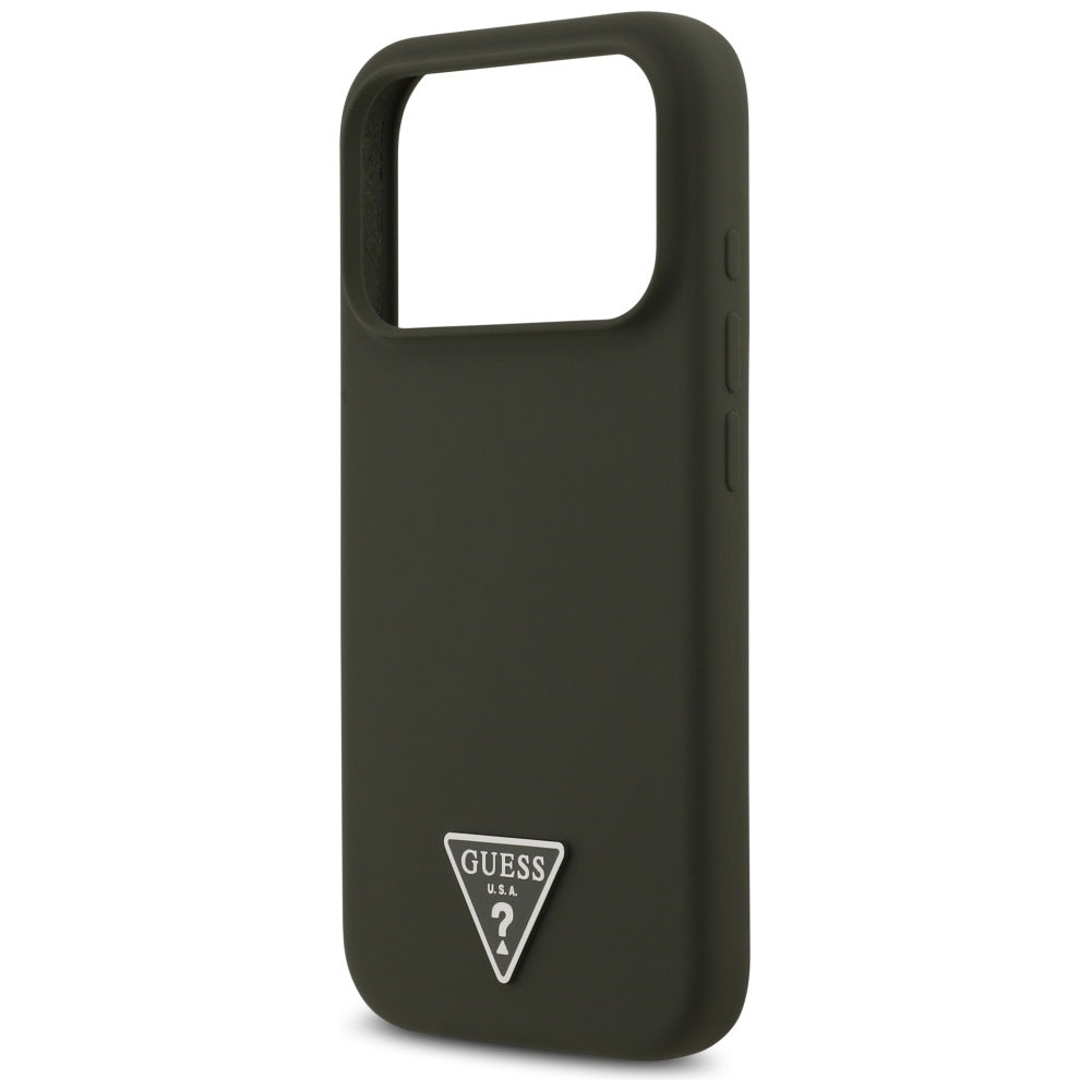 Husa MagSafe pentru Apple iPhone 17 Pro, Guess, Triangle Logo, Kaki
