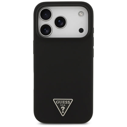 Husa MagSafe pentru Apple iPhone 17 Pro, Guess, Triangle Logo, Neagra