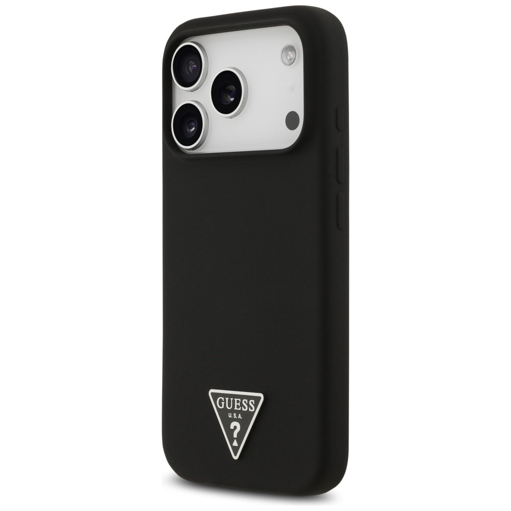 Husa MagSafe pentru Apple iPhone 17 Pro, Guess, Triangle Logo, Neagra