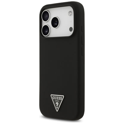Husa MagSafe pentru Apple iPhone 17 Pro, Guess, Triangle Logo, Neagra