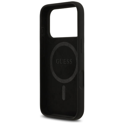 Husa MagSafe pentru Apple iPhone 17 Pro, Guess, Triangle Logo, Neagra
