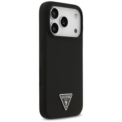 Husa MagSafe pentru Apple iPhone 17 Pro, Guess, Triangle Logo, Neagra