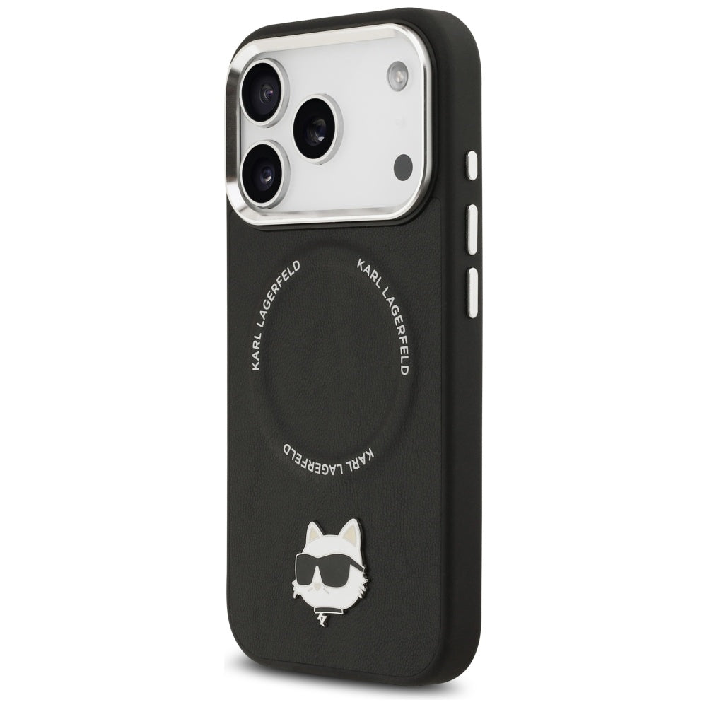 Husa MagSafe pentru Apple iPhone 17 Pro, Karl Lagerfeld, Choupette Pin, Neagra