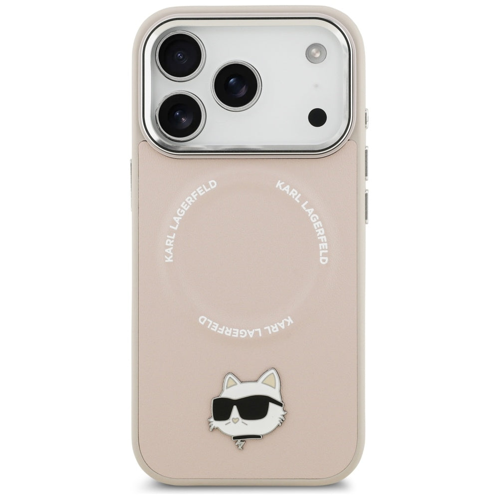Husa MagSafe pentru Apple iPhone 17 Pro, Karl Lagerfeld, Choupette Pin, Roz