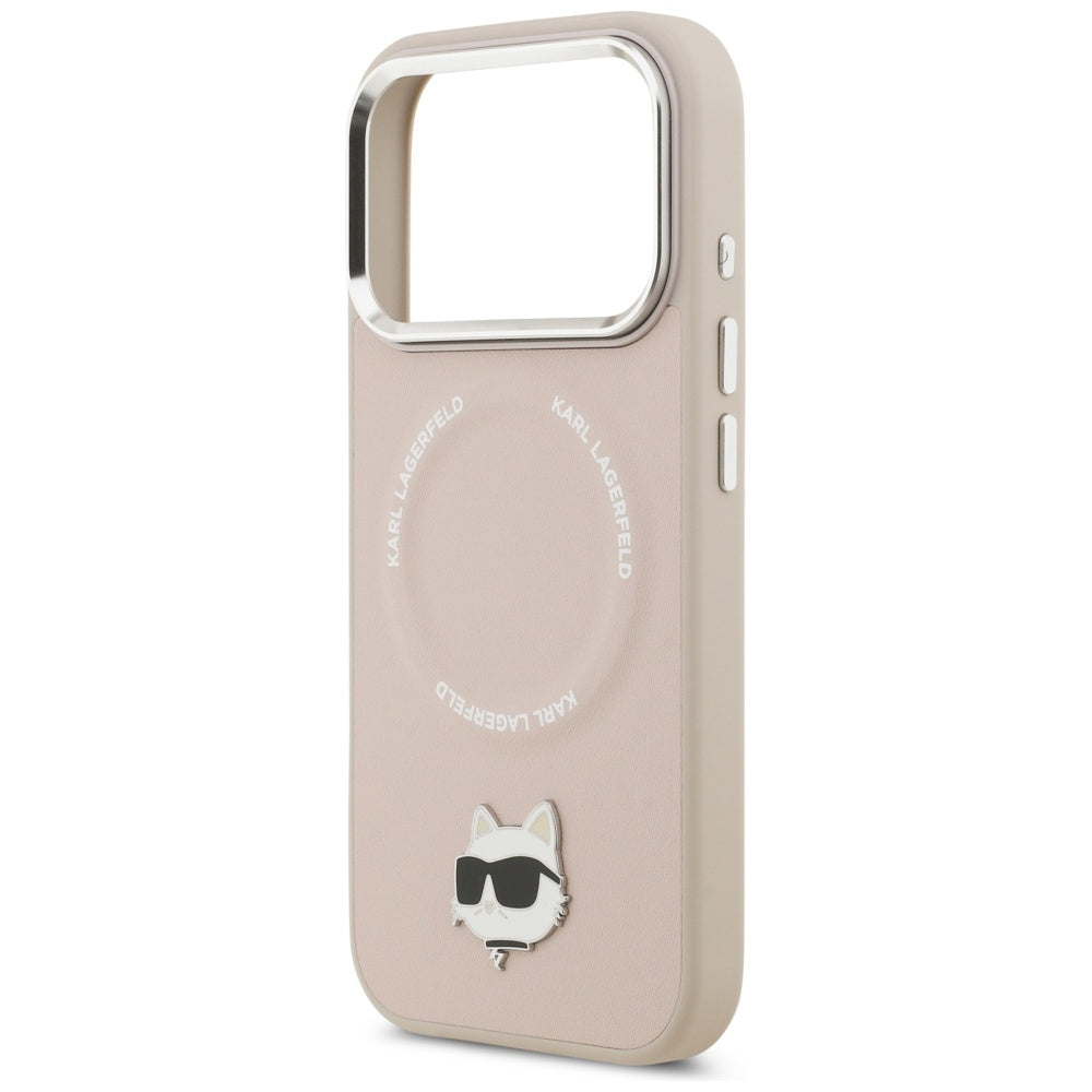 Husa MagSafe pentru Apple iPhone 17 Pro, Karl Lagerfeld, Choupette Pin, Roz