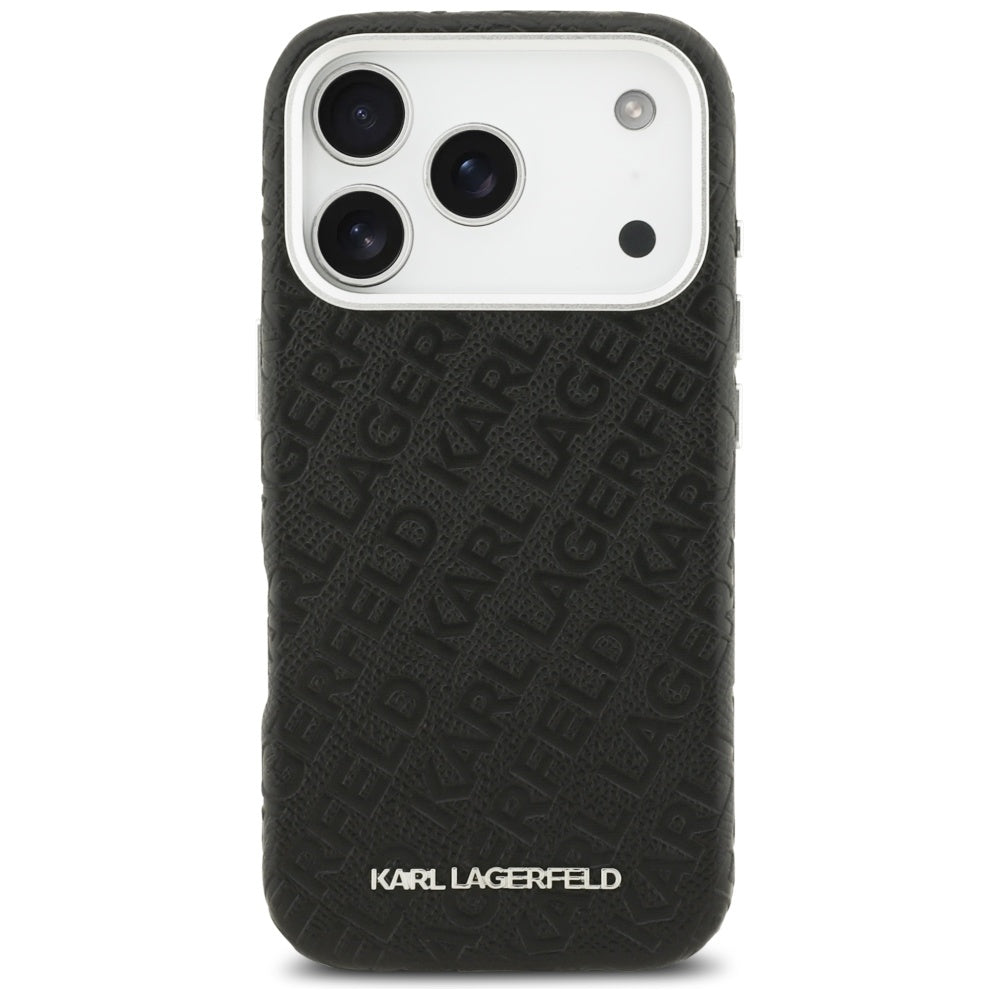 Husa MagSafe pentru Apple iPhone 17 Pro, Karl Lagerfeld, FW Stamped Karl, Neagra
