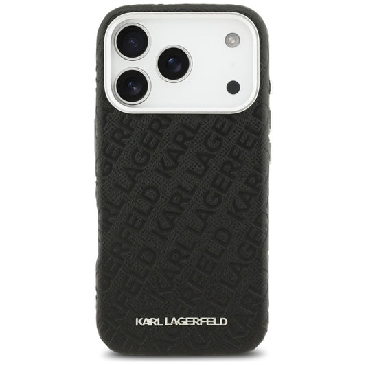 Husa MagSafe pentru Apple iPhone 17 Pro, Karl Lagerfeld, FW Stamped Karl, Neagra