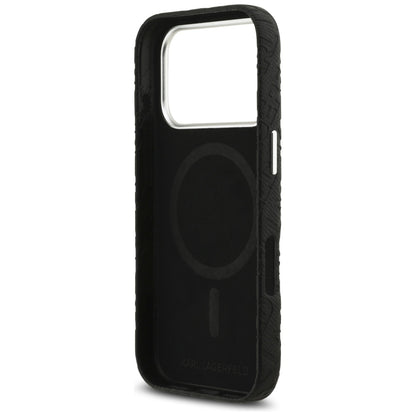 Husa MagSafe pentru Apple iPhone 17 Pro, Karl Lagerfeld, FW Stamped Karl, Neagra