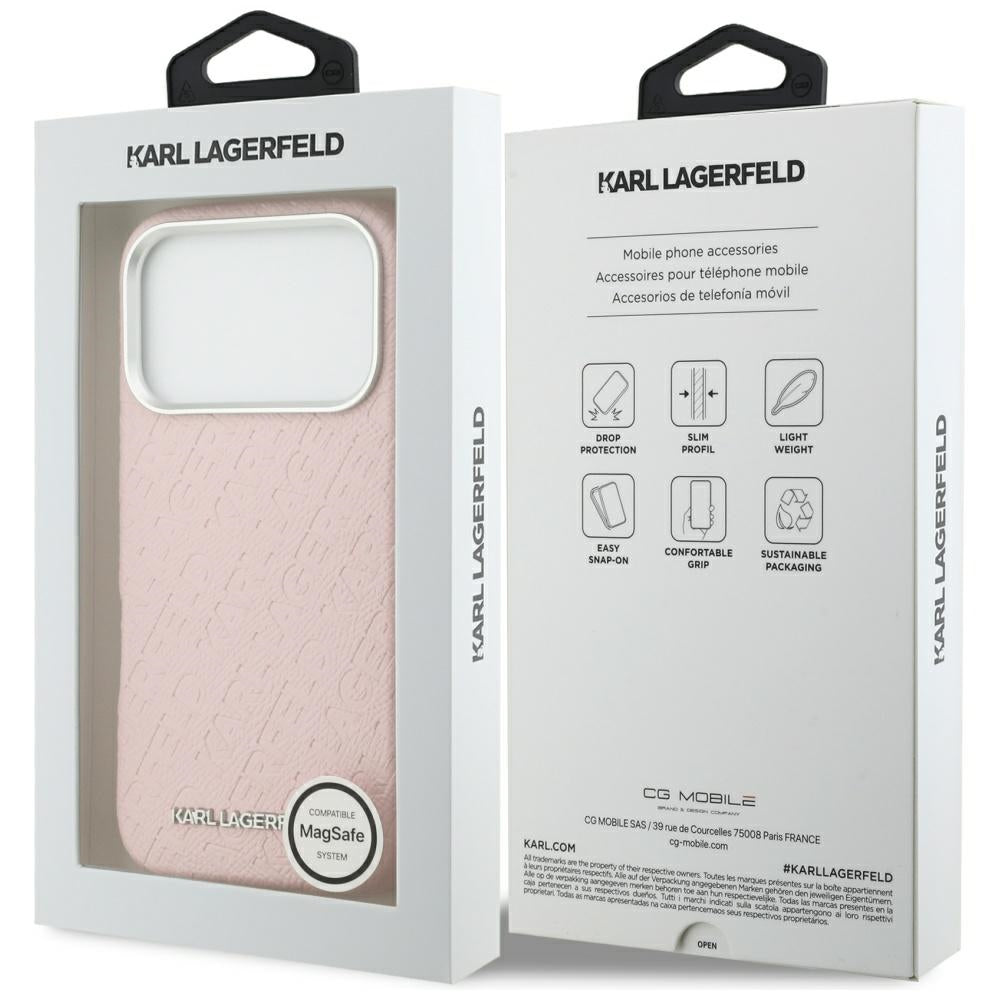 Husa MagSafe pentru Apple iPhone 17 Pro, Karl Lagerfeld, FW Stamped Karl, Roz