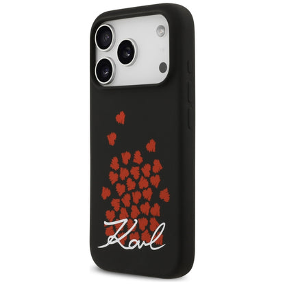 Husa MagSafe pentru Apple iPhone 17 Pro, Karl Lagerfeld, Heart Sign Logo, Neagra