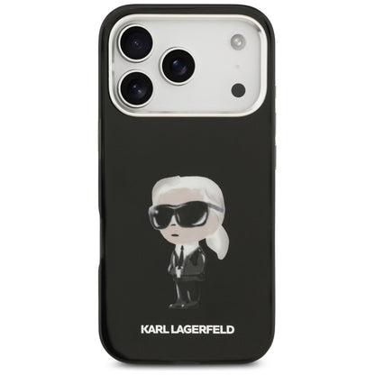 Husa MagSafe pentru Apple iPhone 17 Pro, Karl Lagerfeld, IML Aquarelle Karl Ikonik, Neagra