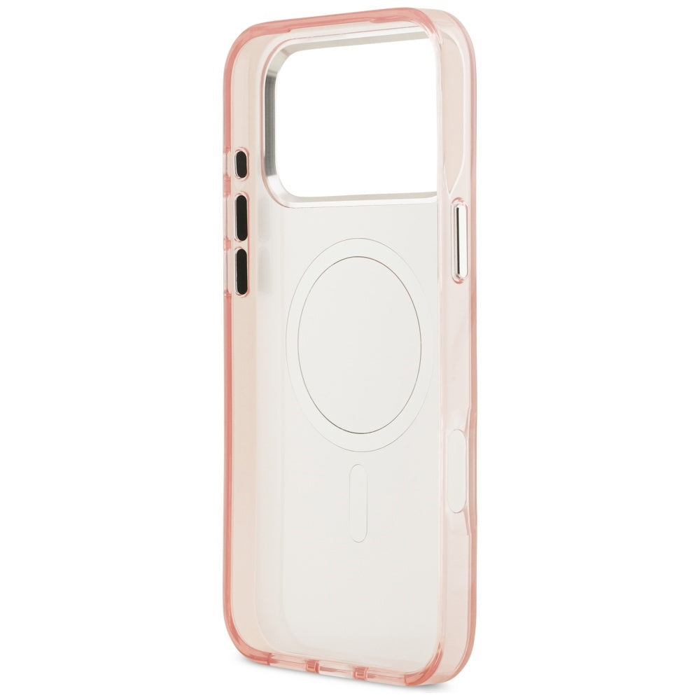 Husa MagSafe pentru Apple iPhone 17 Pro, Karl Lagerfeld, IML Aquarelle Logo Choupette, Roz