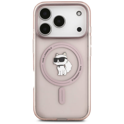 Husa MagSafe pentru Apple iPhone 17 Pro, Karl Lagerfeld, IML Choupette, Roz