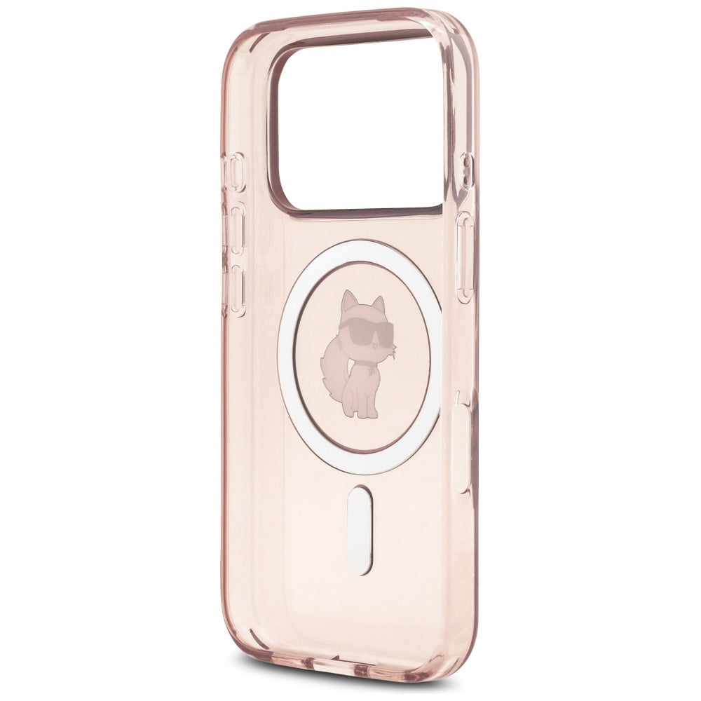 Husa MagSafe pentru Apple iPhone 17 Pro, Karl Lagerfeld, IML Choupette, Roz