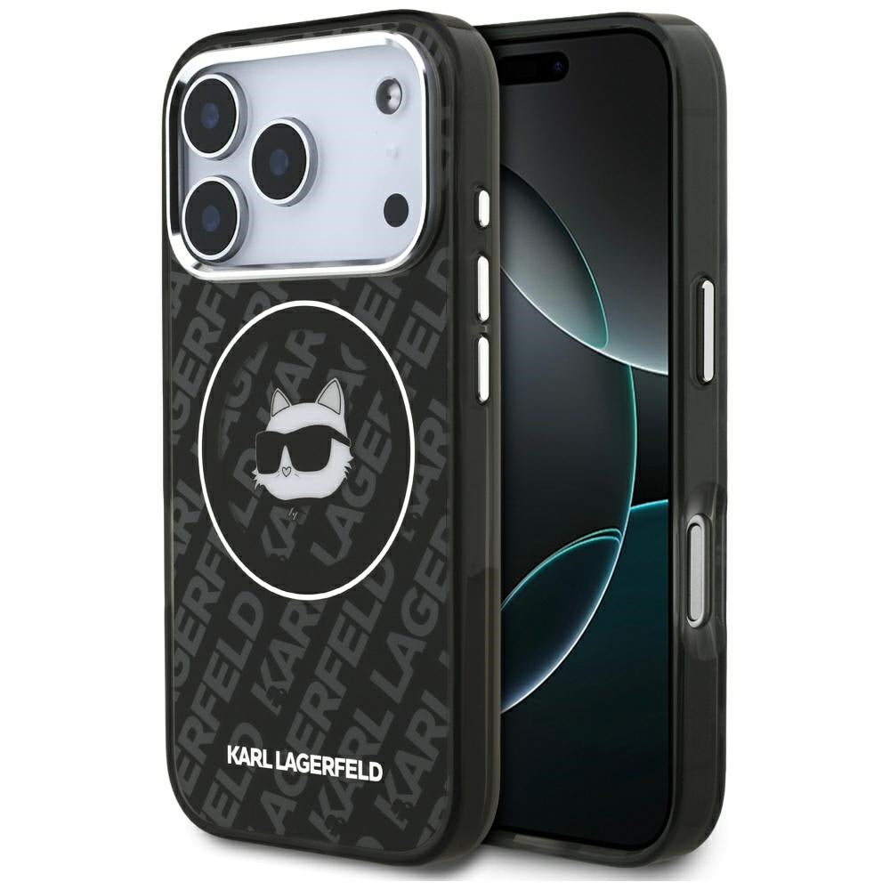 Husa MagSafe pentru Apple iPhone 17 Pro, Karl Lagerfeld, IML Choupette`s Head, Neagra
