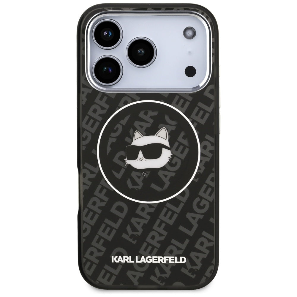 Husa MagSafe pentru Apple iPhone 17 Pro, Karl Lagerfeld, IML Choupette`s Head, Neagra