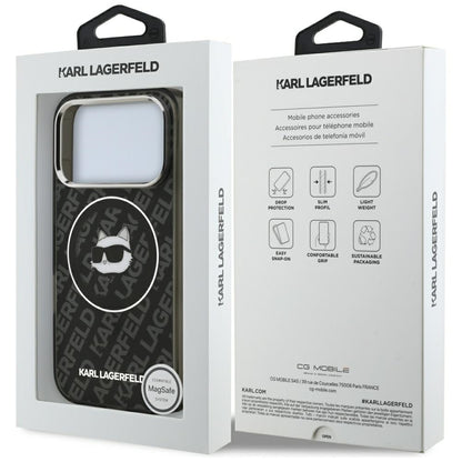 Husa MagSafe pentru Apple iPhone 17 Pro, Karl Lagerfeld, IML Choupette`s Head, Neagra