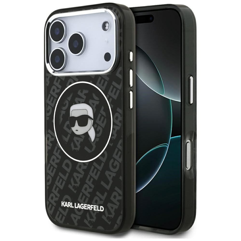 Husa MagSafe pentru Apple iPhone 17 Pro, Karl Lagerfeld, IML Karl`s Head, Neagra
