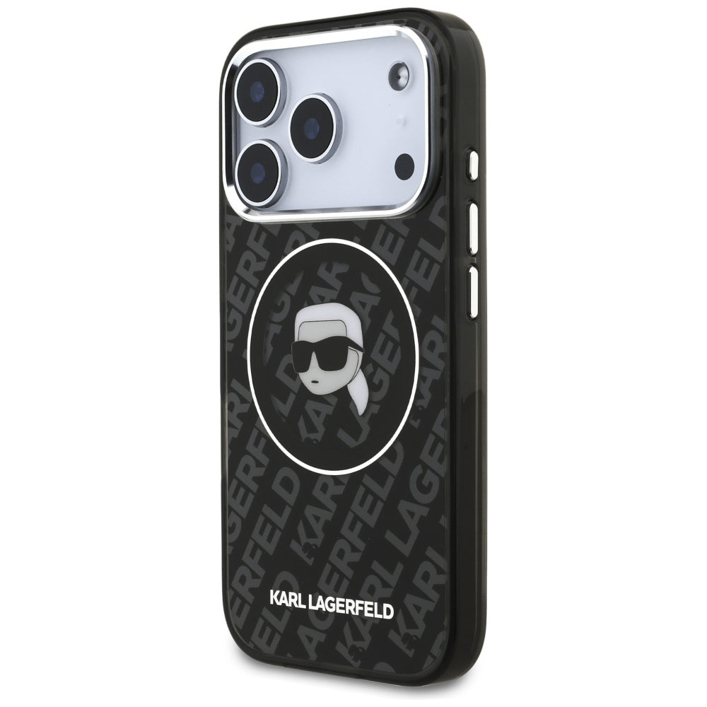 Husa MagSafe pentru Apple iPhone 17 Pro, Karl Lagerfeld, IML Karl`s Head, Neagra