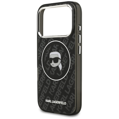 Husa MagSafe pentru Apple iPhone 17 Pro, Karl Lagerfeld, IML Karl`s Head, Neagra