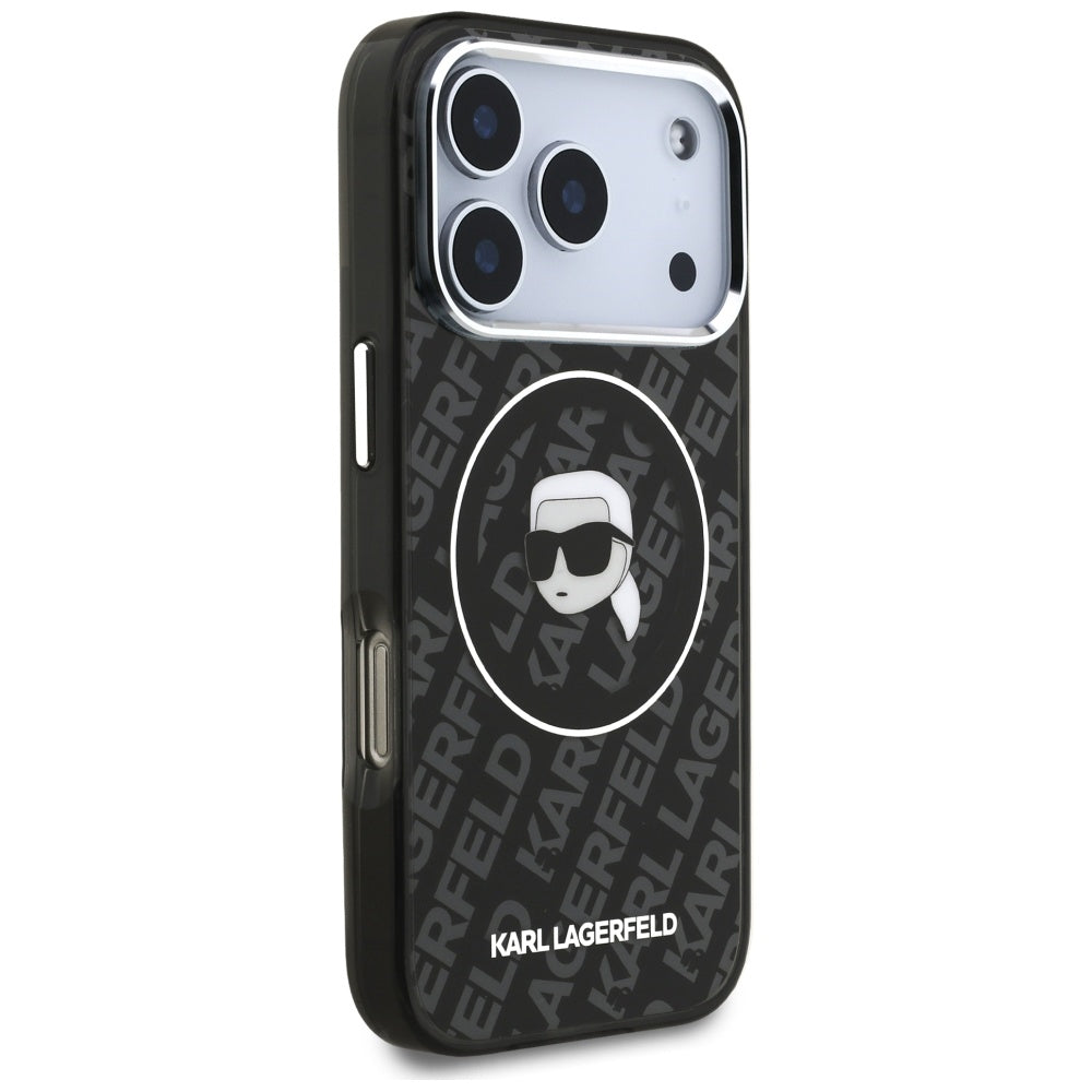 Husa MagSafe pentru Apple iPhone 17 Pro, Karl Lagerfeld, IML Karl`s Head, Neagra
