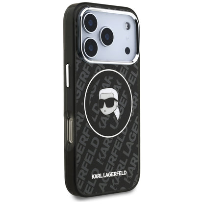 Husa MagSafe pentru Apple iPhone 17 Pro, Karl Lagerfeld, IML Karl`s Head, Neagra