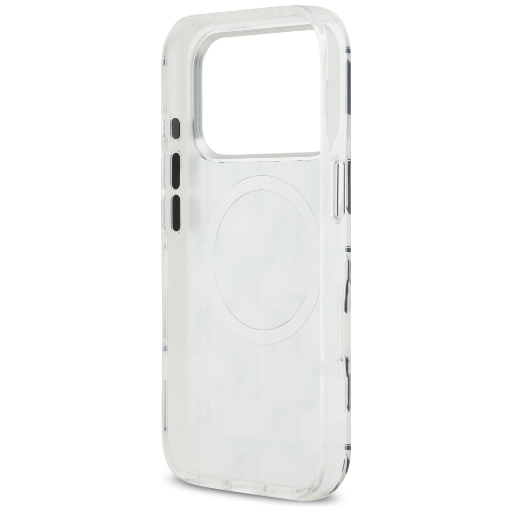 Husa MagSafe pentru Apple iPhone 17 Pro, Karl Lagerfeld, IML KL Monogram, Alba