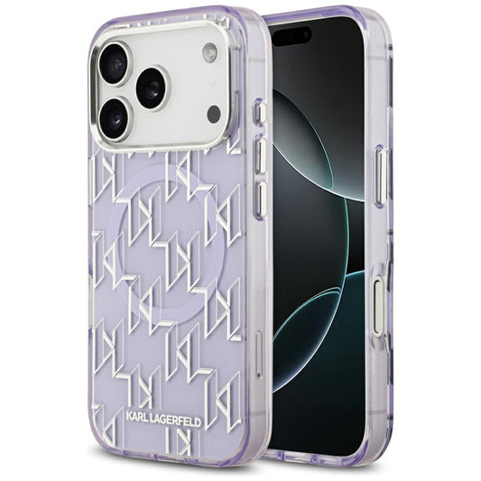 Husa MagSafe pentru Apple iPhone 17 Pro, Karl Lagerfeld, IML KL Monogram, Mov