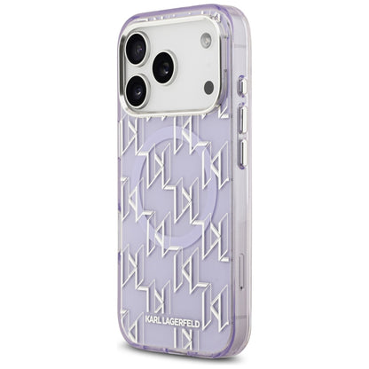 Husa MagSafe pentru Apple iPhone 17 Pro, Karl Lagerfeld, IML KL Monogram, Mov