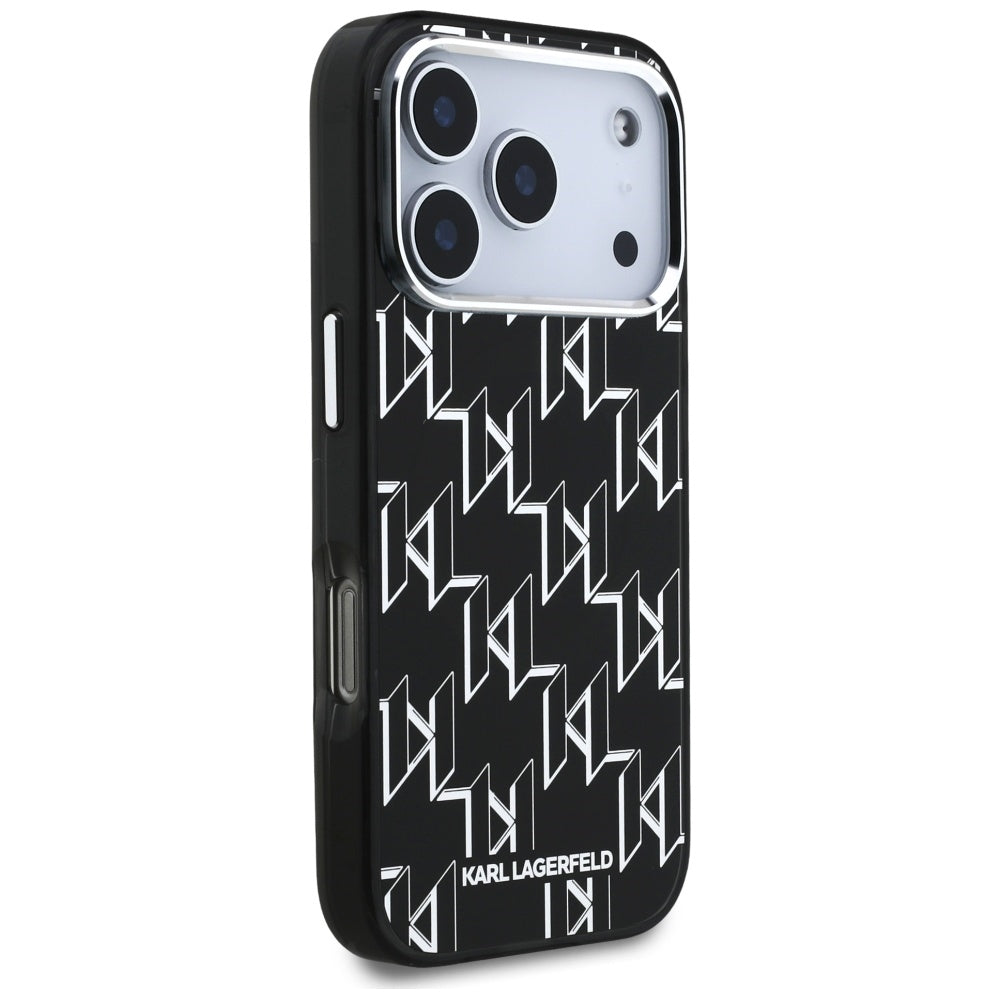 Husa MagSafe pentru Apple iPhone 17 Pro, Karl Lagerfeld, IML KL Monogram, Neagra