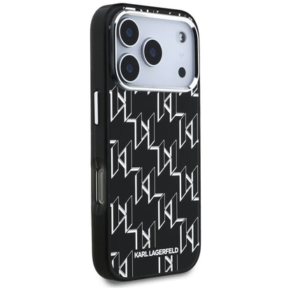 Husa MagSafe pentru Apple iPhone 17 Pro, Karl Lagerfeld, IML KL Monogram, Neagra