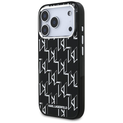Husa MagSafe pentru Apple iPhone 17 Pro, Karl Lagerfeld, IML KL Monogram, Neagra