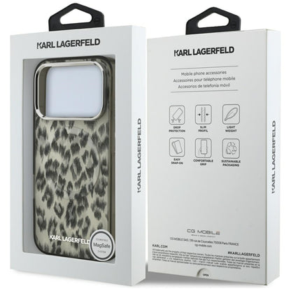 Husa MagSafe pentru Apple iPhone 17 Pro, Karl Lagerfeld, IML Leopard Pattern, Maro