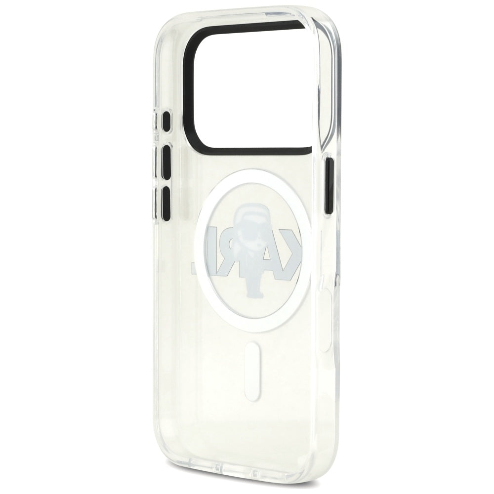 Husa MagSafe pentru Apple iPhone 17 Pro, Karl Lagerfeld, IML Sketch Logo Karl, Transparenta