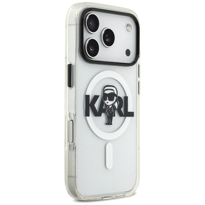 Husa MagSafe pentru Apple iPhone 17 Pro, Karl Lagerfeld, IML Sketch Logo Karl, Transparenta