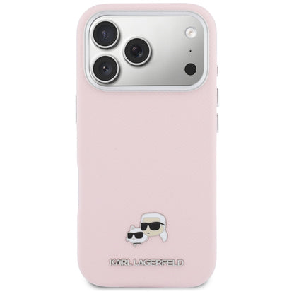 Husa MagSafe pentru Apple iPhone 17 Pro, Karl Lagerfeld, Karl & Choupette Head's Pin, Roz