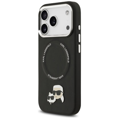 Husa MagSafe pentru Apple iPhone 17 Pro, Karl Lagerfeld, Karl & Choupette Pins, Neagra