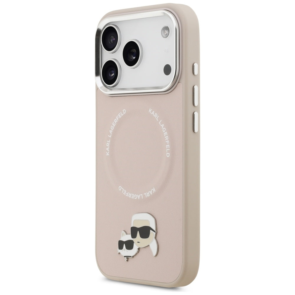 Husa MagSafe pentru Apple iPhone 17 Pro, Karl Lagerfeld, Karl & Choupette Pins, Roz