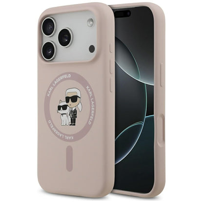Husa MagSafe pentru Apple iPhone 17 Pro, Karl Lagerfeld, Ring Karl & Choupette, Roz