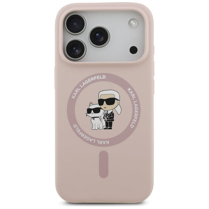 Husa MagSafe pentru Apple iPhone 17 Pro, Karl Lagerfeld, Ring Karl & Choupette, Roz